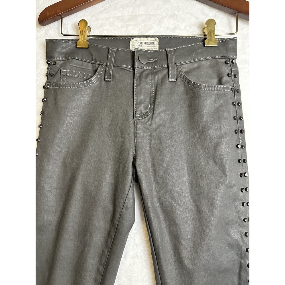 Current Elliott Jeans Womens 26 Gray Ankle Skinny Stretch Cheville Metal Studs